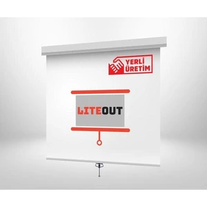 LiteOut 200x200 cm Storlu Manuel Projeksiyon Perdesi Yerli Üretim ile Kaliteli Görüntü