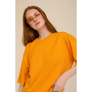 Le Touche Kahverengi Basic Kadın T-Shirt Regular Oversize Tişört