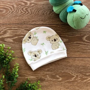 Renkli Puset Koala Desenli Puset Penye Bebek Şapka Ekru Kız Çocuk İçin Rahat Tasarım