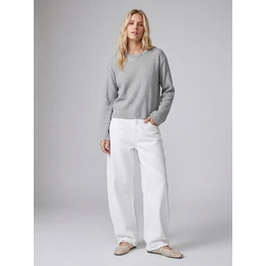 Uzun Kollu Bisiklet Yaka Basic Gri Sweatshırt