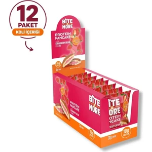 Bite & More Protein Pancake Çilekli (50g x 12 Adet)