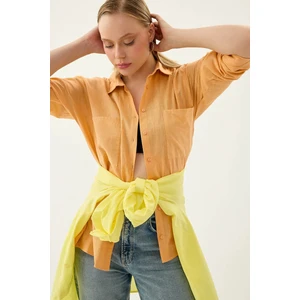 Basic Oversize Önden Cepli Gömlek