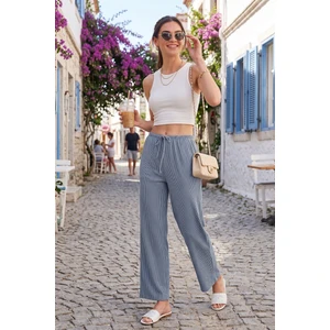 Regular Fit Normal Bel Geniş Paça Pantolon Bayan Pantolon 5866117