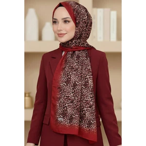 Kadın Kırmızı Leopar Elegance Şal