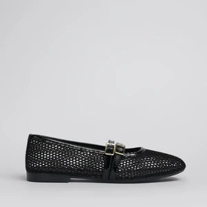 Shoe Lüks File Siyah Kadın Babet