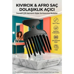 Double Carbon Afro Stil Perma Tarağı 715849