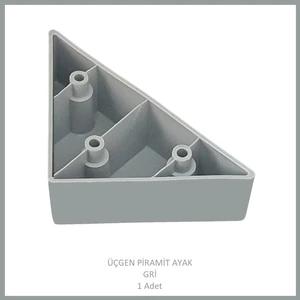 Üçgen, Piramit Mobilya Ayağı, 3 cm, Gri (1 Adet)