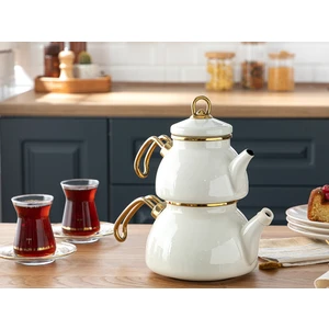 English Home Perro Emaye Mini Çaydanlık Krem