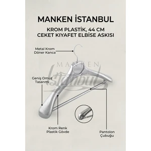 Manken İstanbul Krom 10'lu Ceket Askısı