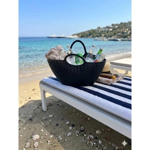 Octopus Bazaar Piknik-Pazar-Plaj-Hobi Örme Plastik El Çantası