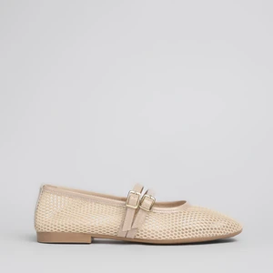 Shoe Lüks File Bej Kadın Babet