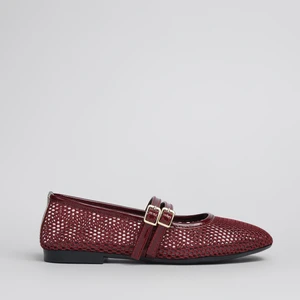 Shoe Lüks File Bordo Kadın Babet
