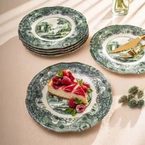 Vintage Emerald 6 Parça Pasta Tabağı Seti