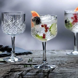 4'lü Timeless Ayaklı Meşrubat Bardağı Cam Desenli 500 ml Şeffaf Renk
