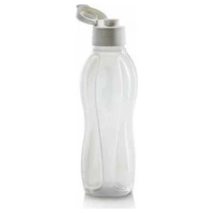 Eko Şişe 1 Litre Beyaz Plastik İçecek Termosu Kolay Kapak ile Taşınabilir