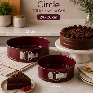 Circle Bordo 2'li Kek Kalıbı Seti