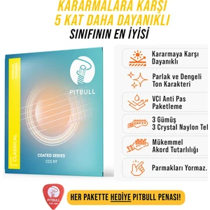 Pitbull Strings Coated Series Ccg Nt Takım Tel Klasik Gitar Teli