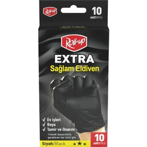 Nitril Eldiven Ekstra Kalın Siyah 10'lu 3 Adet