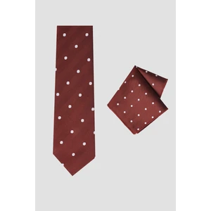 Altınyıldız Classics Erkek Beyaz - Bordo Kravat-mendil Set