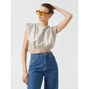 Beli Lastikli Crop Tişört