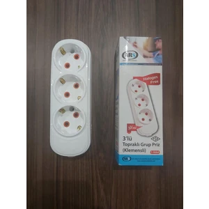 3'lü Klemensli Topraklı Grup Priz