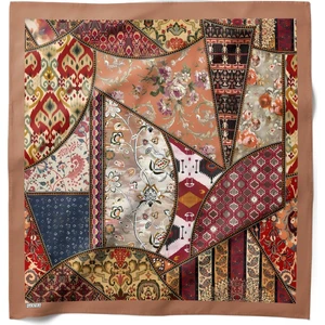 Patchwork Desenli Saten Fular