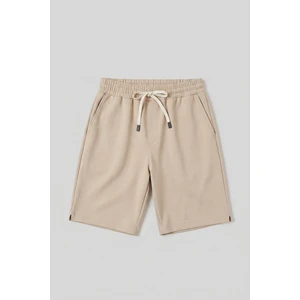 Tommy Life Bej Standart Fit Basic Arka Cepli Erkek Şort - 81314