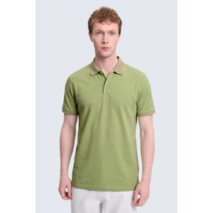 Yeşil Regular Fit Polo Yaka 100% Pamuklu Tişört