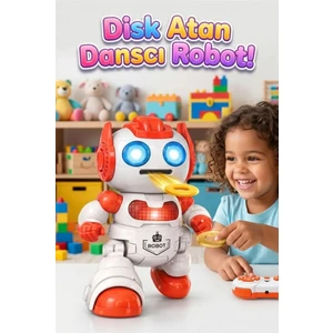 Uzaktan Kumandalı Sesli Işıklı 9 Fonksiyonlu Programlanabilir Disk Fırlatan Şarkıcı Oyuncak Robot