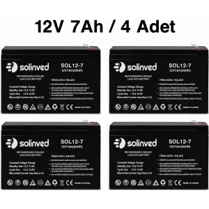 12V 7AH Kuru Tip Akü (4 Adet)
