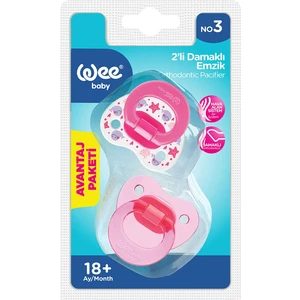 Wee Baby 2’li Damaklı Emzik No:3  - Pembe