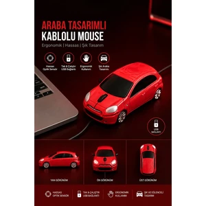 Suv Araba Şeklinde 1200 Dpı 3 Düğmeli USB Kablolu Optik Mouse