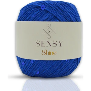 Shine Pullu Örgü Ipi Pullu Ip Saks Mavisi