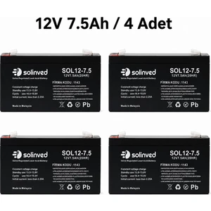 12V 7.5AH Kuru Tip Akü (4 Adet)