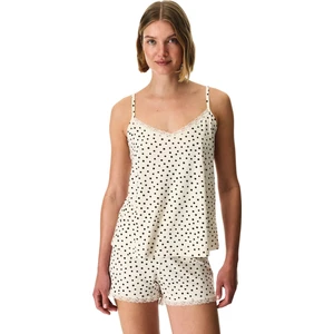 Bej Fleur Çiçekli Dantelli Şort Pijama Takımı