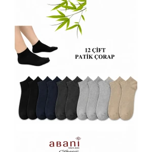 Abani Classic 12 Çift Kısa Patik Erkek Bambu Çorap