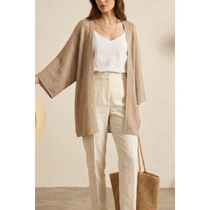 Kadın Oversize Dökümlü Yarım Kol Basic Hırka