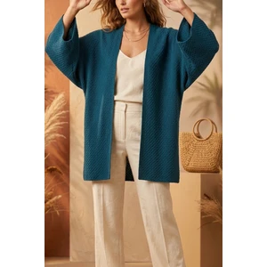 Kadın Oversize Dökümlü Yarım Kol Basic Hırka