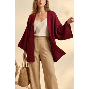 Kadın Oversize Dökümlü Yarım Kol Basic Hırka