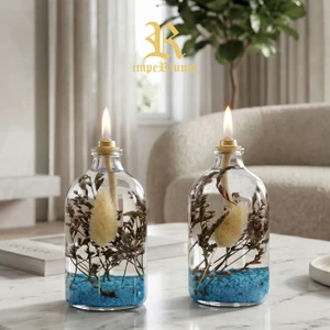 Imperiums Dekoratif Kandil Mum 100 ml Mavi 2'li Set