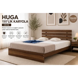 Huga Ahşap Karyola, Ceviz, Ölçü Seçenekleri
