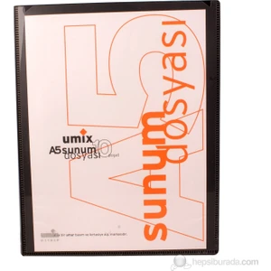 UMIX STANDART SUNUM DOSYASI A5 20'Lİ SİY