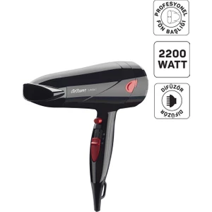 AR569 Linda Saç Kurutma Makinesi 2 Hız Ayarı, Soğuk Hava ve Difüzör, 2000W, Siyah