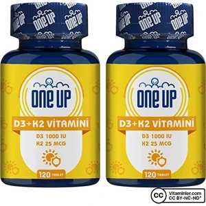 One Up D3 + K2 Vitamini 120 Tablet 2 Adet