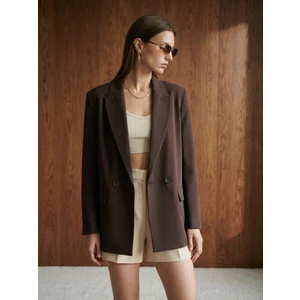 60801 Blazer Ceket-Kahve