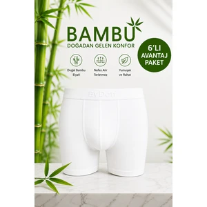 Erkek Licralı Bambu Boxer 6'lı Avantaj Paket