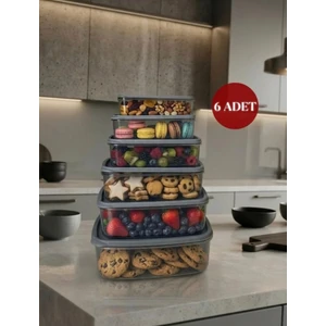 Okyanus Home Stackıt Saklama Kabı 6 Parça Antrasit - Fiyatı, Yorumları