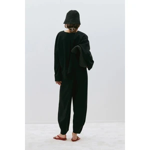 Suud Collection Siyah Elli̇e Keten Balon Pantolon