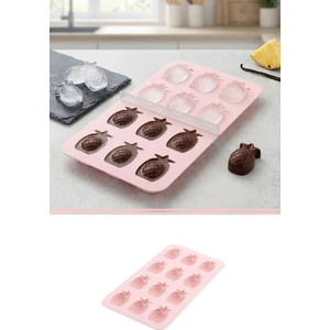 Silikon Ananas Desenli Buz ve Çikolata Kalıbı SL059 PEMBE