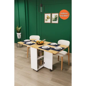 Asra Trend Lüks Katlanır Mutfak Yemek Masası %100 MDF Pratik Çalışma Masası KM13